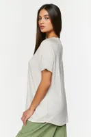 Women's V-Neck Short-Sleeve T-Shirt in Oatmeal Medium