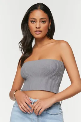 Women's Sweater-Knit Cropped Tube Top