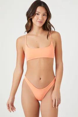 Women's Seamless Cheeky Bikini Bottoms in Sherbert Large