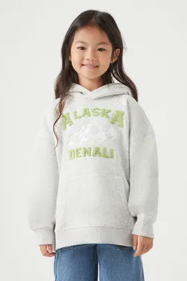 Girls Alaska Graphic Hoodie (Kids) in Grey, 9/10