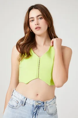 Women's Hook-and-Eye Tank Top in Honeydew Small