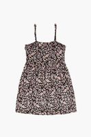 Girls Floral Print Cami Dress (Kids) in Black, 13/14