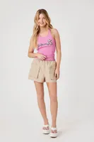 Women's Patch-Pocket Pull-On Shorts in Tan Medium