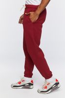 Men Fleece Drawstring Joggers in Burgundy, XXL