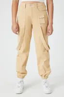 Women's Corduroy Cargo Joggers in Khaki Large