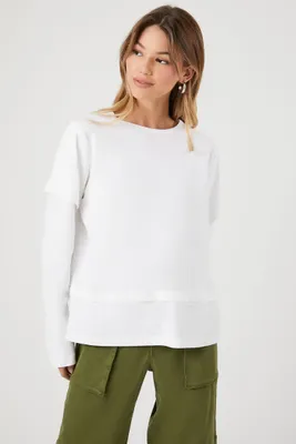 Women's Layered Combo Top in White, XS