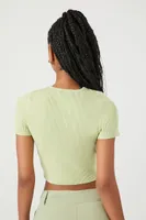 Women's Cropped Sweater-Knit T-Shirt Pistachio