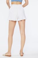 Women's High-Rise Paperbag Shorts in White Large