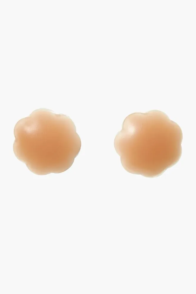 Reusable Scalloped Nipple Covers in Tan