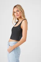 Women's Faux Leather Crop Top