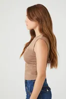 Women's Sleeveless Fitted Top in Ash Brown Small