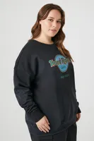 Women's Hard Rock Cafe Pullover in Charcoal, 3X