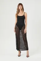 Women's Sheer Lace Maxi Slip Dress