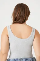 Women's Seamless Tank Bodysuit in Heather Grey, 2X