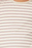 Girls Striped Long-Sleeve Dress (Kids) in Cream, 11/12