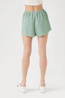 Women's Chiffon High-Rise Shorts in Sage Large