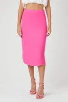 Women's Midi Column Skirt in Hot Pink Small