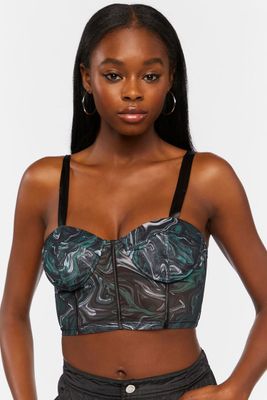 Women's Marble Bustier Crop Top