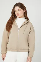 Women's Scuba Knit Zip-Up Hoodie in Goat Medium