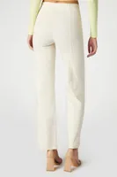 Women's Satin Straight-Leg Trousers in Natural Large