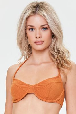 Women's Terry Cloth Underwire Bikini Top in Ginger Medium