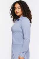 Women's Half-Zip Top in Blue Mirage, 0X