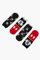 Mickey Mouse Ankle Socks Set - 2 pack in Black/Red