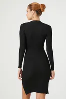 Women's Ribbed Combo Midi Sweater Dress