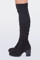 Women's Faux Suede Over-the-Knee Boots in Black, 7.5