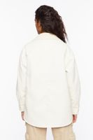 Women's Faux Leather & Faux Shearling Jacket in Ivory Large