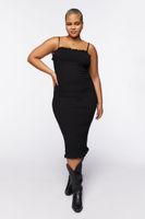 Women's Smocked Bodycon Midi Dress