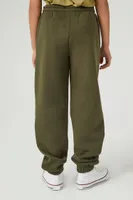 Kids Drawstring Pants (Girls + Boys) in Olive, 9/10