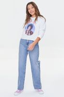 Women's Hendrix Graphic Raw-Cut T-Shirt in White, M/L