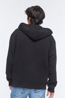 Men Fleece Zip-Up Hoodie in Black Small