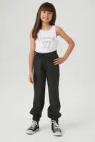 Girls Twill Paperbag Joggers (Kids)