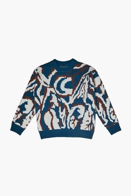 Kids Abstract Pullover (Girls + Boys) in Blue, 11/12