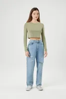 Women's Cropped Long-Sleeve Top