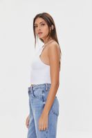 Women's Sweater-Knit Cropped Cami in White Small