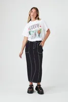 Women's Cropped BFFFS Graphic T-Shirt in White, L/XL