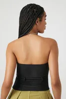 Women's Cargo Zip-Up Tube Top Black