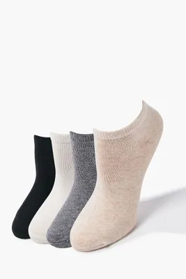 Marled Ankle Socks - 5 Pack in Oatmeal/Black