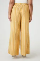 Women's Striped Wide-Leg Pants in Goldenrod, 2X