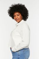 Women's Boxy Long-Sleeve Shirt in Bright White, 1X