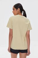 Women's Los Angeles USA Graphic T-Shirt in Light Olive Small