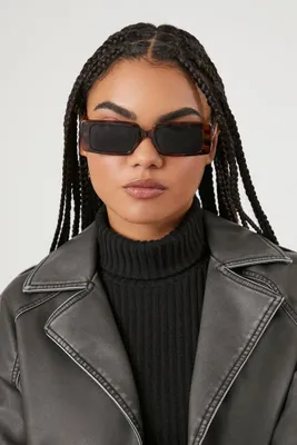 Rectangular Frame Sunglasses in Brown/Black