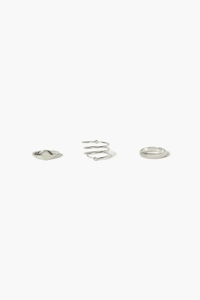 Women's Spiral Ring Set in Silver, 7