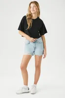 Women's Cropped Crew T-Shirt in Black, XS