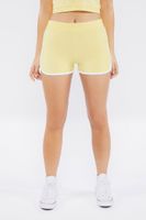 Women's Seamless Dolphin Ringer Shorts in Yellow/White, M/L