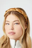 Braided Satin Headband in Mustard