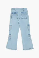 Girls Denim Cargo Pants (Kids) in Light Denim, 9/10